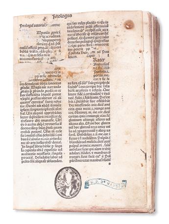 INCUNABULA  MARCHESINUS, JOHANNES. Mammotrectus super Bibliam.  1479